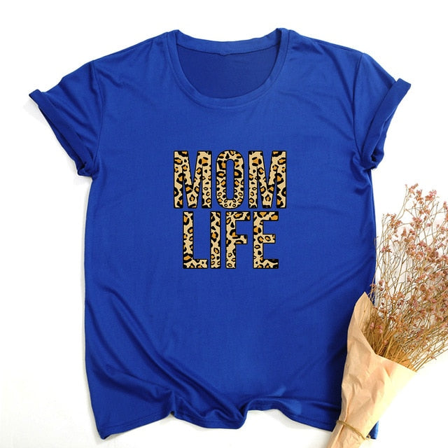 Mom Life Leopard Print T-shirts