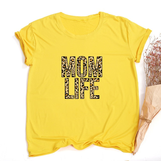 Mom Life Leopard Print T-shirts