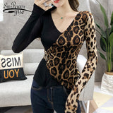 Ladies Tops Casual Leopard Shirt