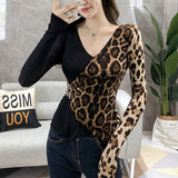 Ladies Tops Casual Leopard Shirt