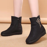 Winter shoes women boots 2021 solid zipper snow boots women shoes warm plush wedges shoes woman ankle boots female botas mujer