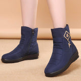 Winter shoes women boots 2021 solid zipper snow boots women shoes warm plush wedges shoes woman ankle boots female botas mujer
