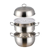 3 layers Stainless Steel Cookware Steamer Pot