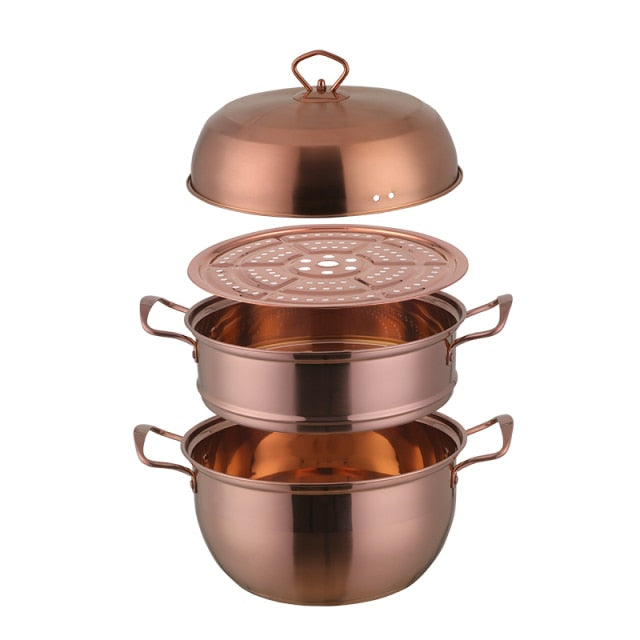 3 layers Stainless Steel Cookware Steamer Pot