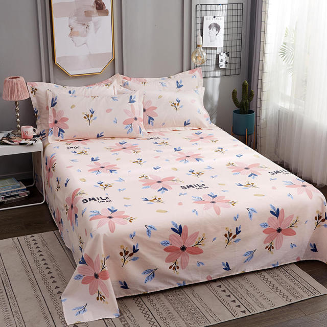 100%Cotton Bed Sheet Single Size Kids Bed Linen Pure Cotton