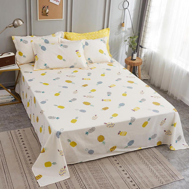 100%Cotton Bed Sheet Single Size Kids Bed Linen Pure Cotton