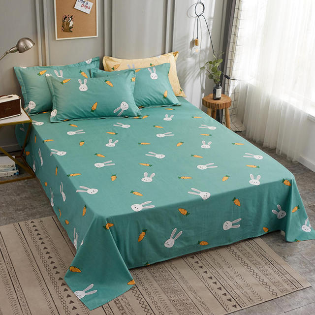 100%Cotton Bed Sheet Single Size Kids Bed Linen Pure Cotton