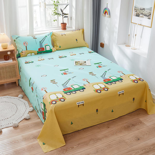 100%Cotton Bed Sheet Single Size Kids Bed Linen Pure Cotton