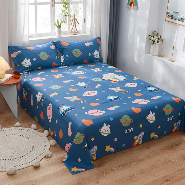 100%Cotton Bed Sheet Single Size Kids Bed Linen Pure Cotton