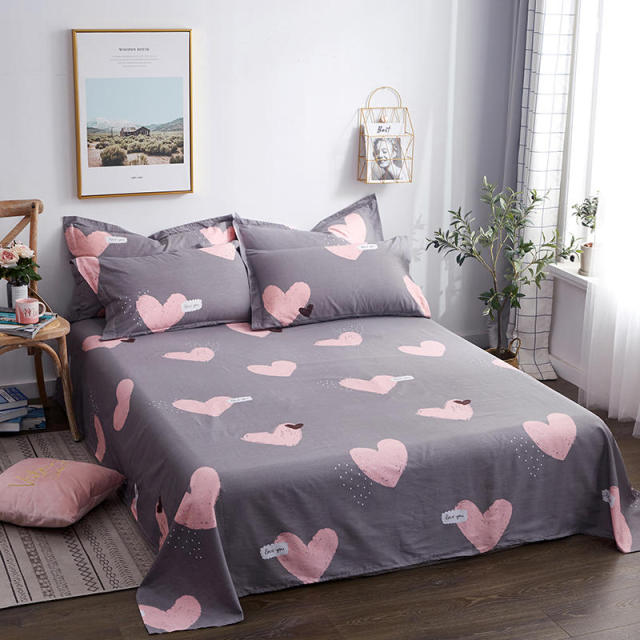 100%Cotton Bed Sheet Single Size Kids Bed Linen Pure Cotton