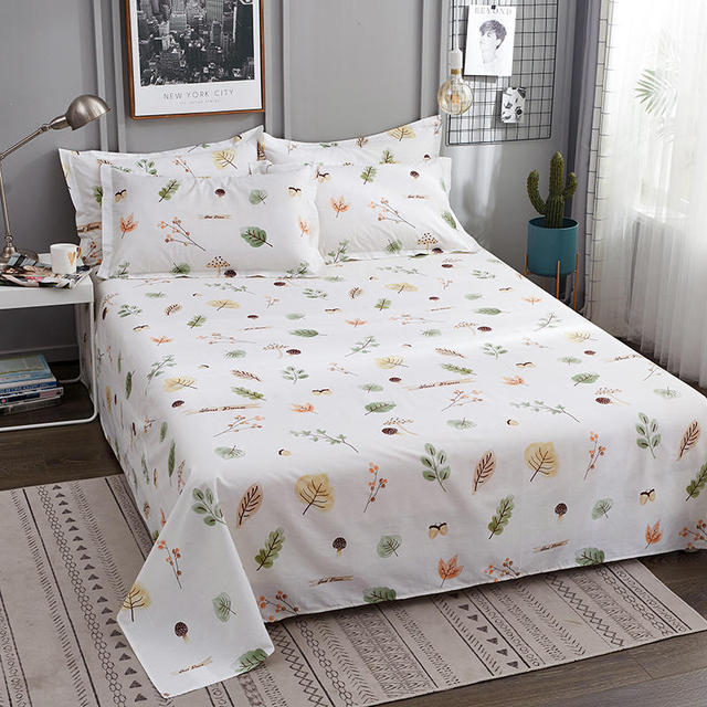 100%Cotton Bed Sheet Single Size Kids Bed Linen Pure Cotton