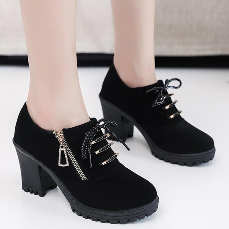 Women Ankle Boots Autumn Winter Buckle Zip