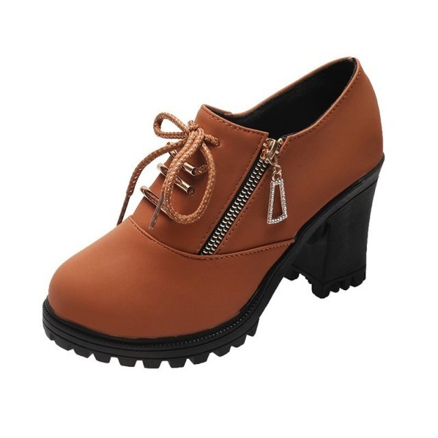 Women Ankle Boots Autumn Winter Buckle Zip