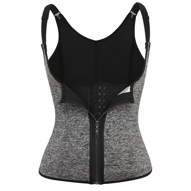 Waist Trainer Corset Zipper Vest Body Shaper Cincher Tank Top
