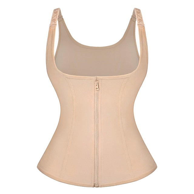 Waist Trainer Corset Zipper Vest Body Shaper Cincher Tank Top