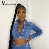 Fashion Girls Short Denim Jackets 2021 New Pocket Single-breasted Long Sleeves Lapel Women Casual Slim Streetwear Short Jackets
