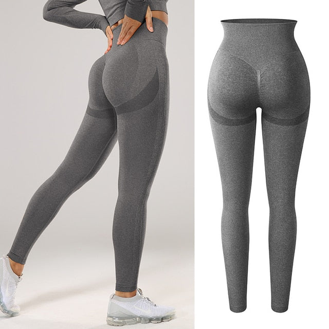 High Waisted Seamless Stretchy Long Scrunch Bums Leggins