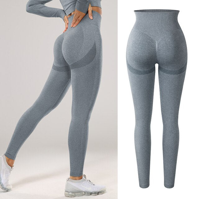 High Waisted Seamless Stretchy Long Scrunch Bums Leggins