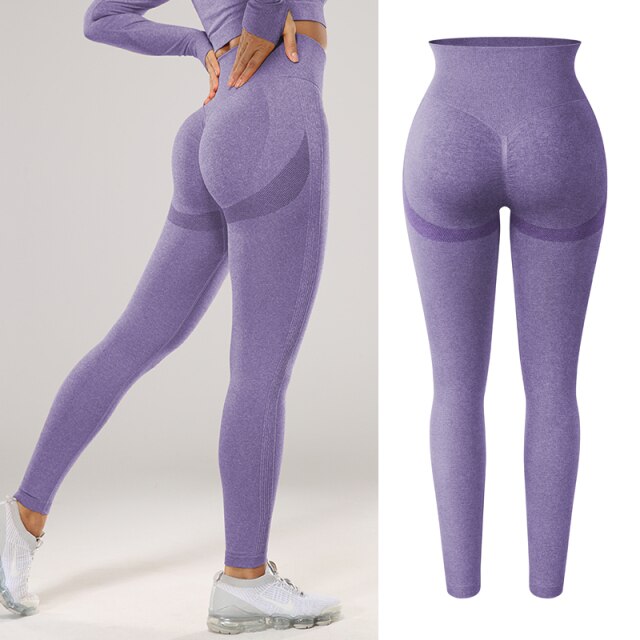 High Waisted Seamless Stretchy Long Scrunch Bums Leggins