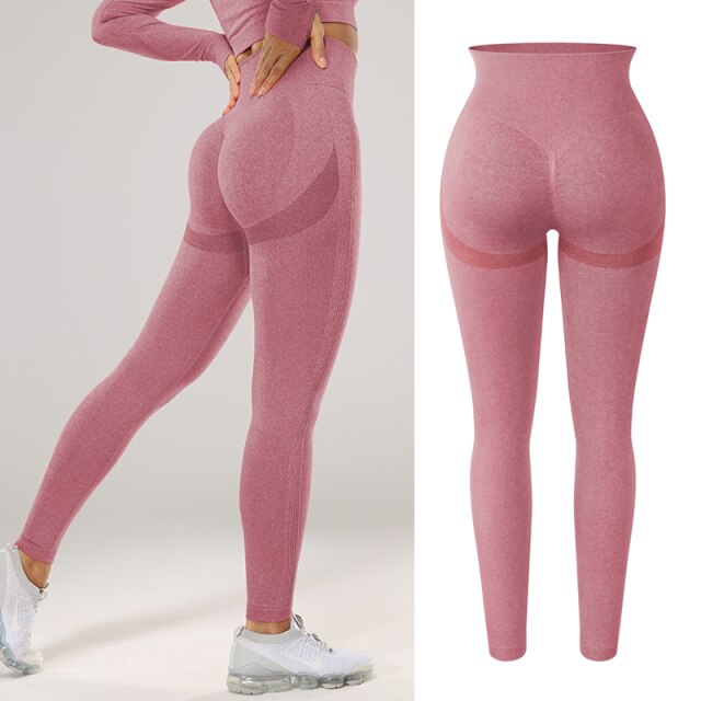 High Waisted Seamless Stretchy Long Scrunch Bums Leggins