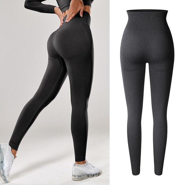 High Waisted Seamless Stretchy Long Scrunch Bums Leggins