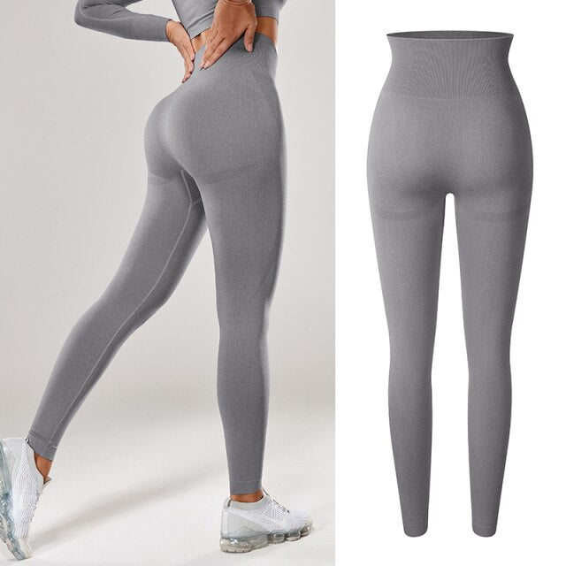 High Waisted Seamless Stretchy Long Scrunch Bums Leggins