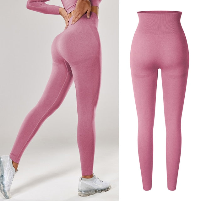 High Waisted Seamless Stretchy Long Scrunch Bums Leggins