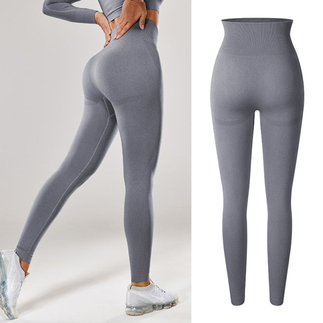High Waisted Seamless Stretchy Long Scrunch Bums Leggins