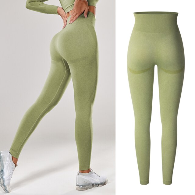 High Waisted Seamless Stretchy Long Scrunch Bums Leggins