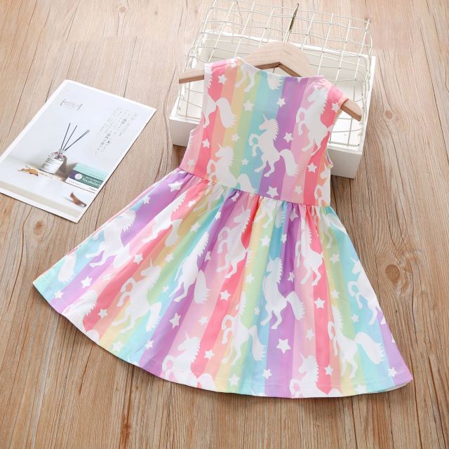 Vest Princess Dresses Baby Girls Sleeveless Unicorn