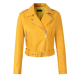2021 New Women Autumn Winter Faux Soft Leather Jackets