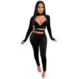 Solid Velvet Tracksuit Women Outfits