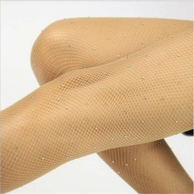 Tights Rhinestone Mesh Fishnet Pantyhose