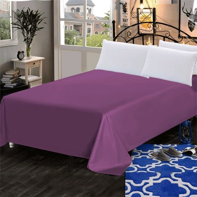LAGMTA 1pc thick 100% cotton flat sheet solid color high quality bed sheet