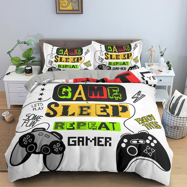 2/3 Pcs Gamer Duvet Cover Set Comforter