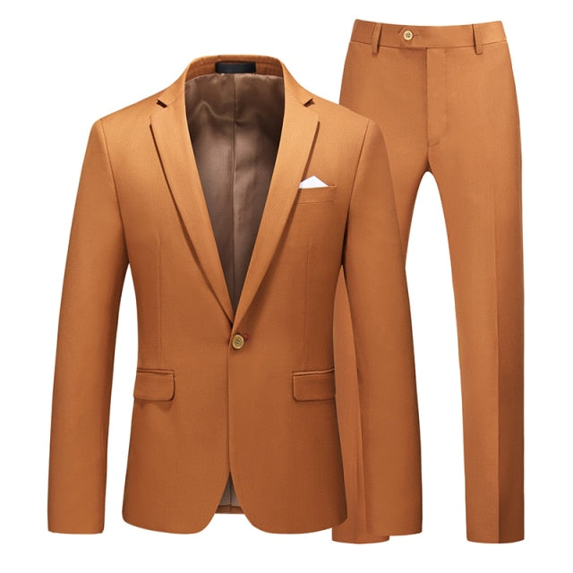 Candy Colors Slim Fit Formal Business Suits Sets