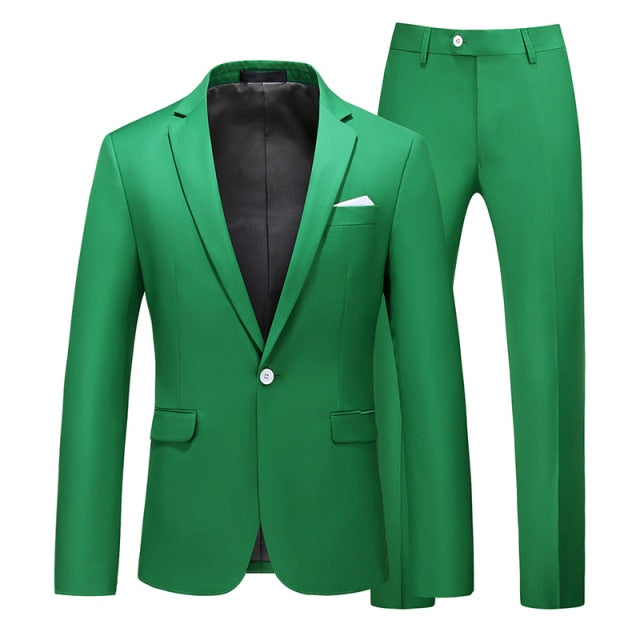 Candy Colors Slim Fit Formal Business Suits Sets