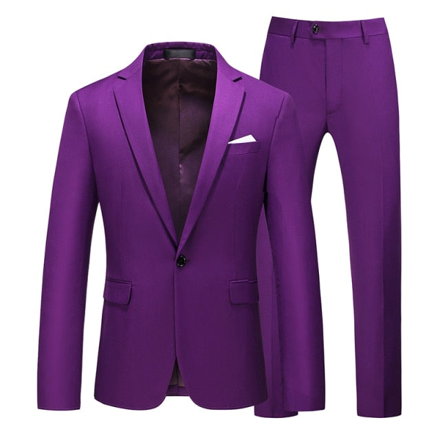 Candy Colors Slim Fit Formal Business Suits Sets