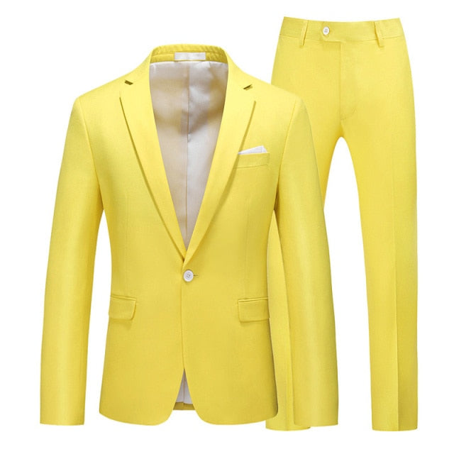 Candy Colors Slim Fit Formal Business Suits Sets