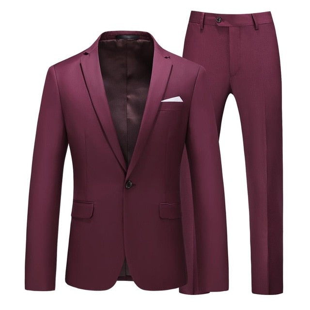 Candy Colors Slim Fit Formal Business Suits Sets