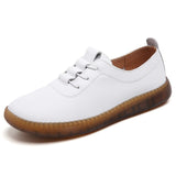 AARDIMI Women Ballet Flat Sport Shoes for Ladies Genuine Leather Flats Female Casual Loafers Shoes Woman Winter Warm Footwear