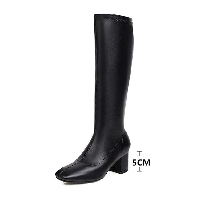 Toe Boots PU Leather Zip Boots Party