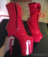 Fashion Platform Black Pole Dancing Boots