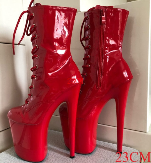 Fashion Platform Black Pole Dancing Boots