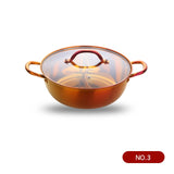 2 In 1 Stainless Steel Gold Color Hot Pot