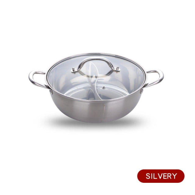2 In 1 Stainless Steel Gold Color Hot Pot