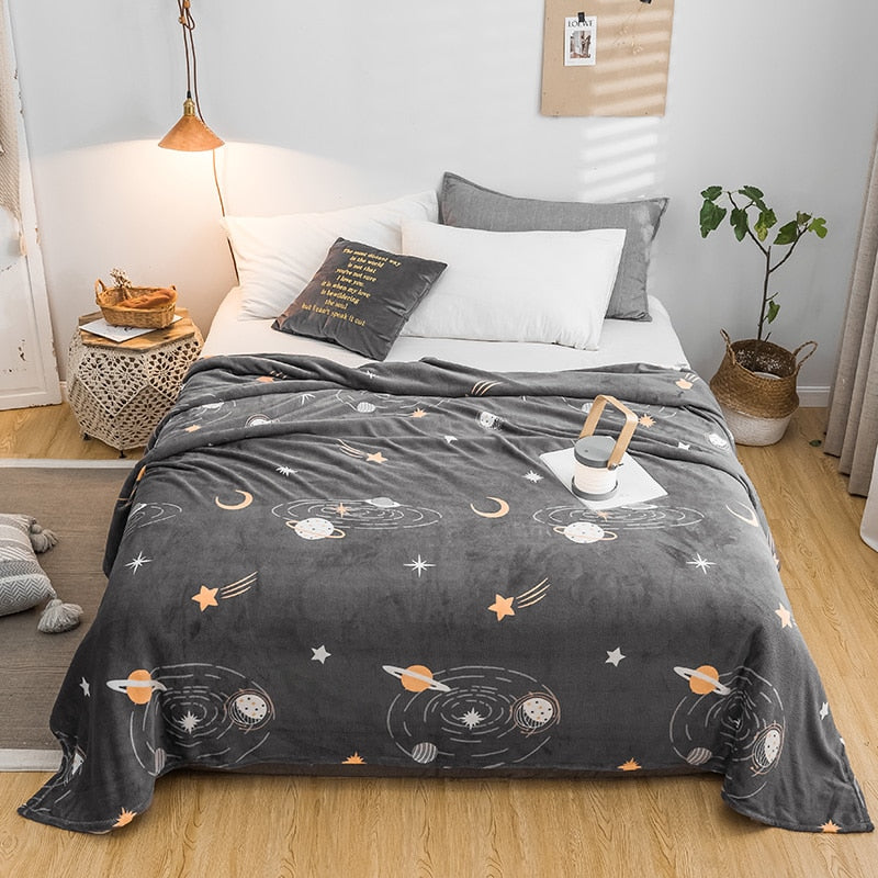 Starry sky bedspread blanket High Density Super Soft