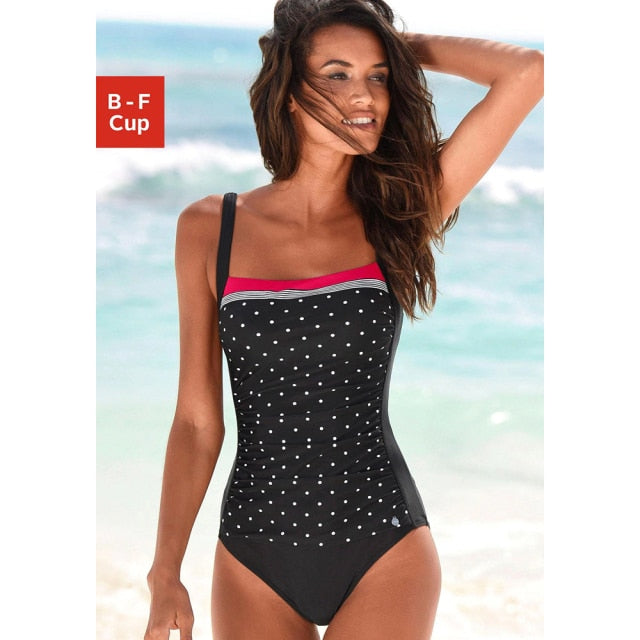 Red Slimming One Piece Classic Swimming Suit