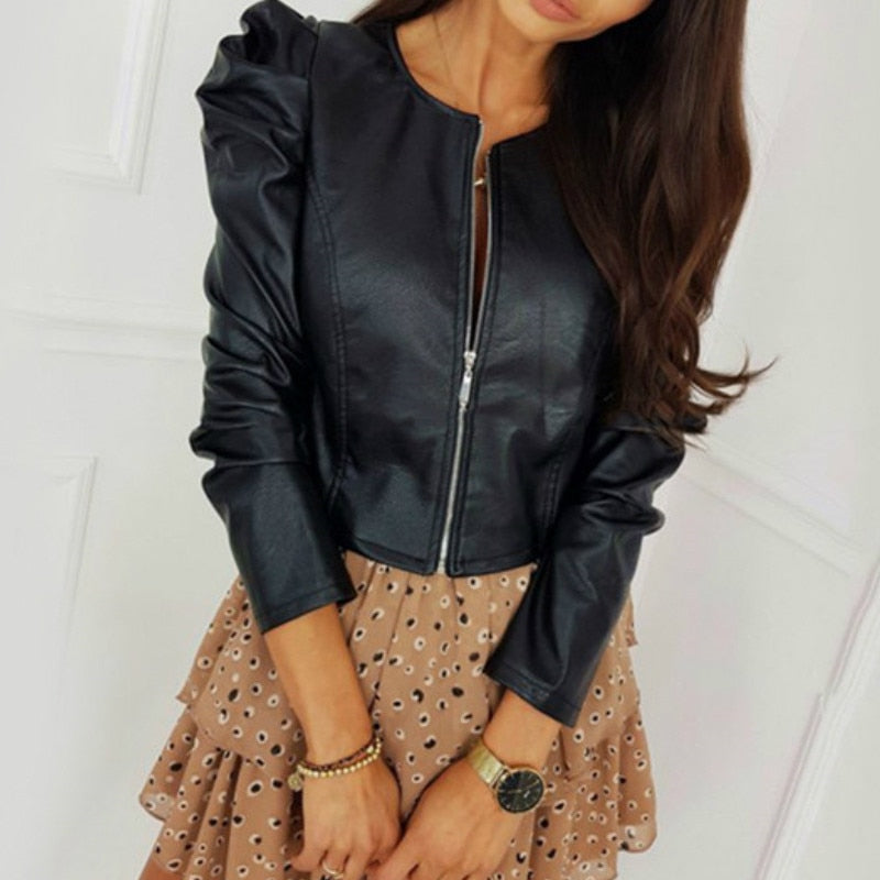 Fashion PU Leather Coats Jackets