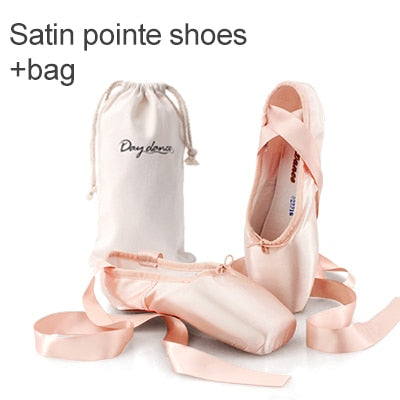 Black Satin Ballet Pointe Shoes